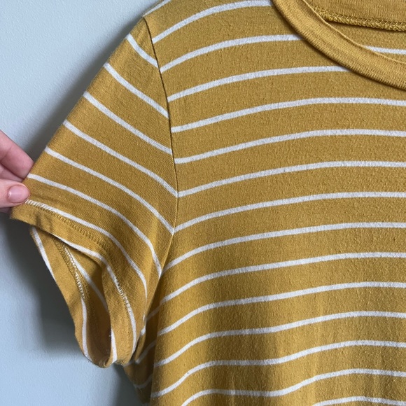 Madewell ~ Radio Tee in Largo Stripe in Bronzed Buttercup - Picture 7 of 9